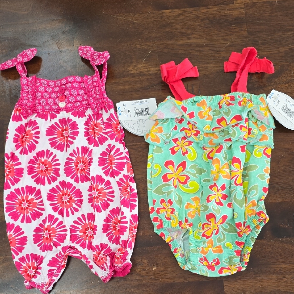 Floral and Tropical Kids Bodysuit Set